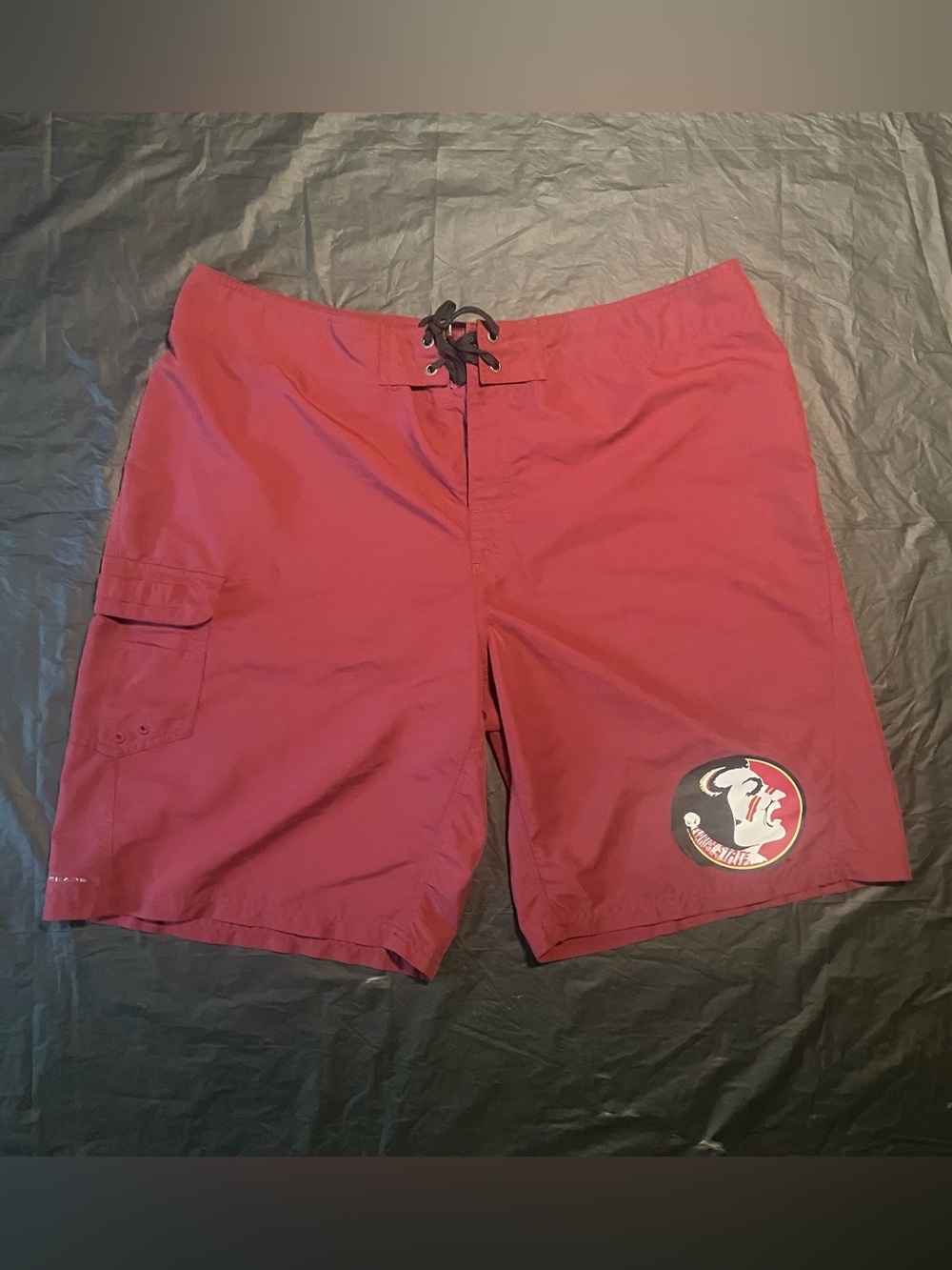 Columbia Florida State Men's Maroon Swim Board Shorts with Patch